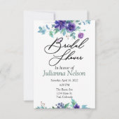 紫色の水彩フローラ招待 招待状 (正面)
