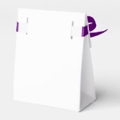 紫色の水彩フローラ結婚式の引き出物箱 フェイバーボックス (裏面サイド)