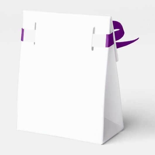 紫色の水彩フローラ結婚式の引き出物箱 フェイバーボックス (裏面サイド)