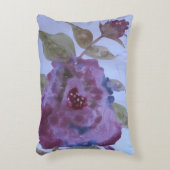 紫色の水彩フローラ アクセントクッション (正面(垂直))
