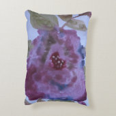 紫色の水彩フローラ アクセントクッション (裏面(縦))