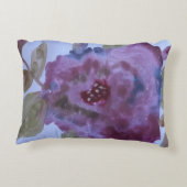 紫色の水彩フローラ アクセントクッション (裏面)