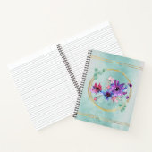 紫色の水彩フローラ ノートブック (内部)
