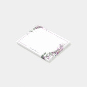 紫色の水彩フローラ パーソナライズされた ポストイット (アングル)