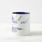 紫色の水彩フローラ パーソナライズされた マグカップ (中央)