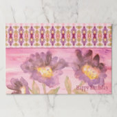 紫色の水彩フローラ ペーパーパッド (正面)