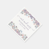 紫色の水彩ワイルドフラワーのフローラ結婚ズ スタンダードカクテルナプキン (角)