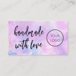 紫色の水彩可愛い名刺 名刺