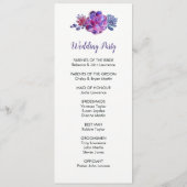 紫色の水彩多肉性結婚式 プログラム (裏面)