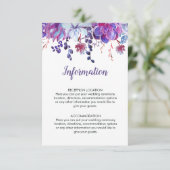 紫色の水彩多肉類結婚の情報 エンクロージャーカード (スタンド正面)