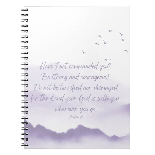 紫色の水彩山のノート ノートブック (正面)