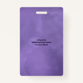 紫色の水彩従業員の写真名ロゴID バッジ (裏面)