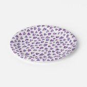 紫色の水彩愛ハートパターン ペーパープレート (アングル)