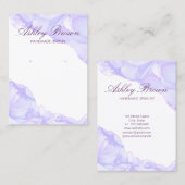 紫色の水彩手作りジュエリーイヤリングディスプレイ 名刺 (正面/裏面)