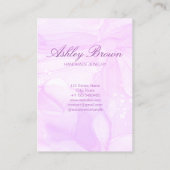 紫色の水彩手作りジュエリーイヤリングディスプレイ 名刺 (裏面)