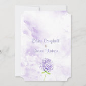 紫色の水彩日付カードを保存 セーブザデート (裏面)