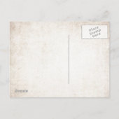 紫色の水彩星空のハート日付を保存 案内ポストカード (裏面)