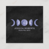 紫色の水彩月相形而上学的 スクエア名刺 (正面)