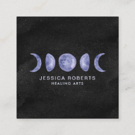 紫色の水彩月相形而上学的 スクエア名刺