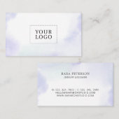 紫色の水彩洗いロゴミニマル名刺 名刺 (正面/裏面)