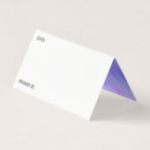 紫色の水彩洗浄内部レシピテントカード 名刺 (裏面)