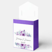 紫色の水彩牡丹結婚の花のカスタム フェイバーボックス (オープン)