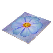 紫色の水彩画のティール(緑がかった色)の青およびすみれ色のデイジー タイル (側面)