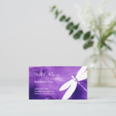 紫色の水彩画のトンボの名刺 名刺 (スタンド正面)