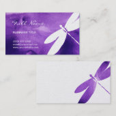 紫色の水彩画のトンボの名刺 名刺 (正面/裏面)