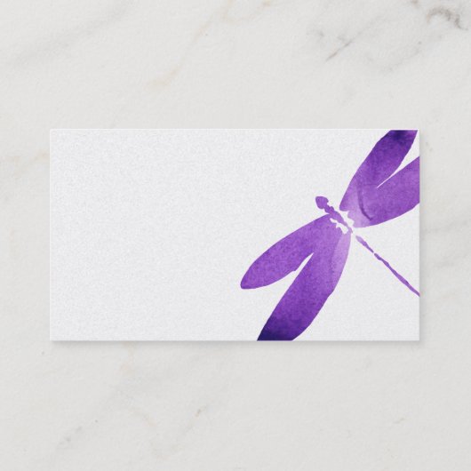 紫色の水彩画のトンボの名刺 名刺 (裏面)