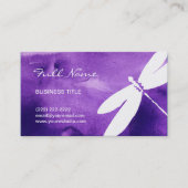 紫色の水彩画のトンボの名刺 名刺 (正面)