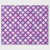 紫色の水彩画のモロッコのクローバーのギフト用包装紙 ラッピングペーパー (フラット)
