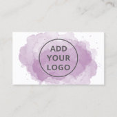 紫色の水彩画のロゴをアップロード 名刺 (正面)