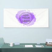 紫色の水彩画のロゴをアップロード 横断幕 (トレードショー)