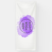 紫色の水彩画のロゴをアップロード 横断幕 (縦)