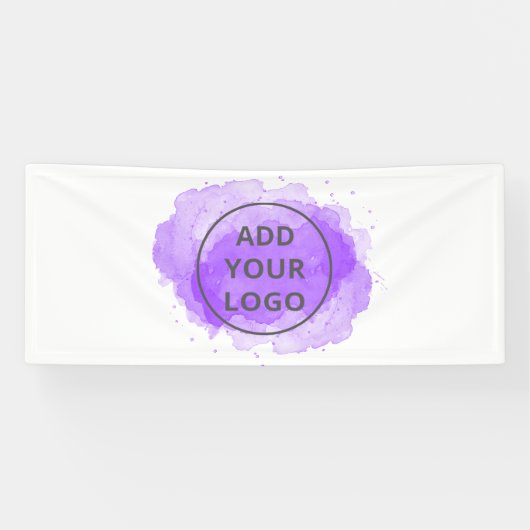 紫色の水彩画のロゴをアップロード 横断幕 (横)