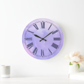 紫色の水彩画の効果 ラージ壁時計 (ホーム)