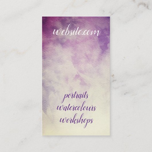 紫色の水彩画の名刺 名刺 (裏面)