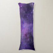 紫色の水彩画の宇宙パターン ボディピロー (正面縦)