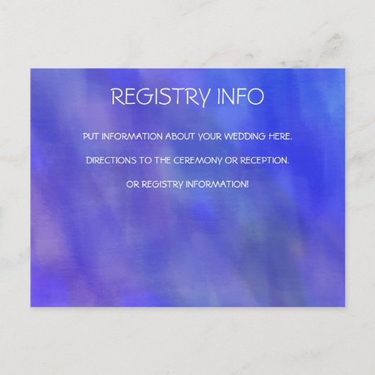 紫色の水彩画の情報カード ポストカード (正面)