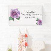 紫色の水彩画の最初聖餐式の旗 横断幕 (インサイチュ)