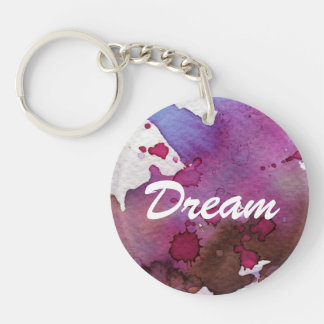 紫色の水彩画の背景 キーホルダー