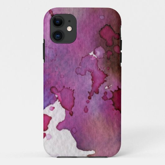 紫色の水彩画の背景 Case-Mate iPhoneケース (裏面)