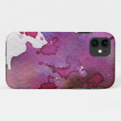 紫色の水彩画の背景 Case-Mate iPhoneケース (裏面(横))