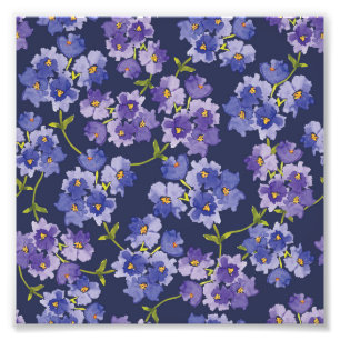 紫色の水彩画の花の花の写真のプリント フォトプリント