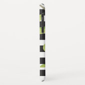 紫色の水彩画の花の黒のストライプパターン Case-Mate iPhoneケース (裏面/左)