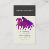 紫色の水彩画の芸術的な競馬 名刺 (裏面)