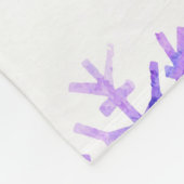 紫色の水彩画の雪片のクリスマスのデザイン フリースブランケット (角)