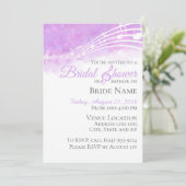 紫色の水彩画の音楽的なブライダルシャワーの招待状 招待状 (スタンド正面)