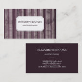 紫色の水彩画は縞で飾ります 名刺 (正面/裏面)